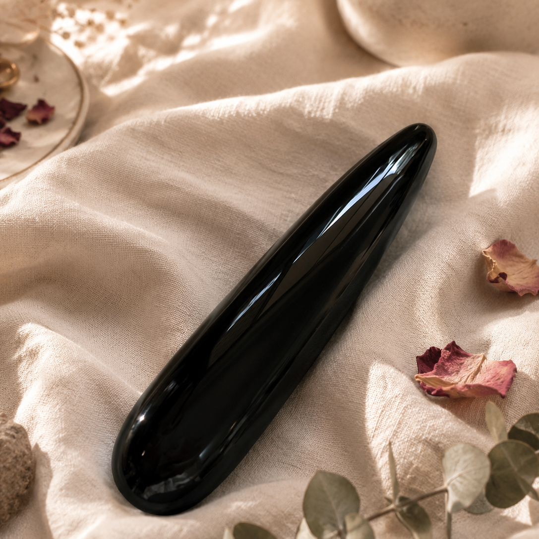 Black obsidian yoni wand for self pleasure and awareness 