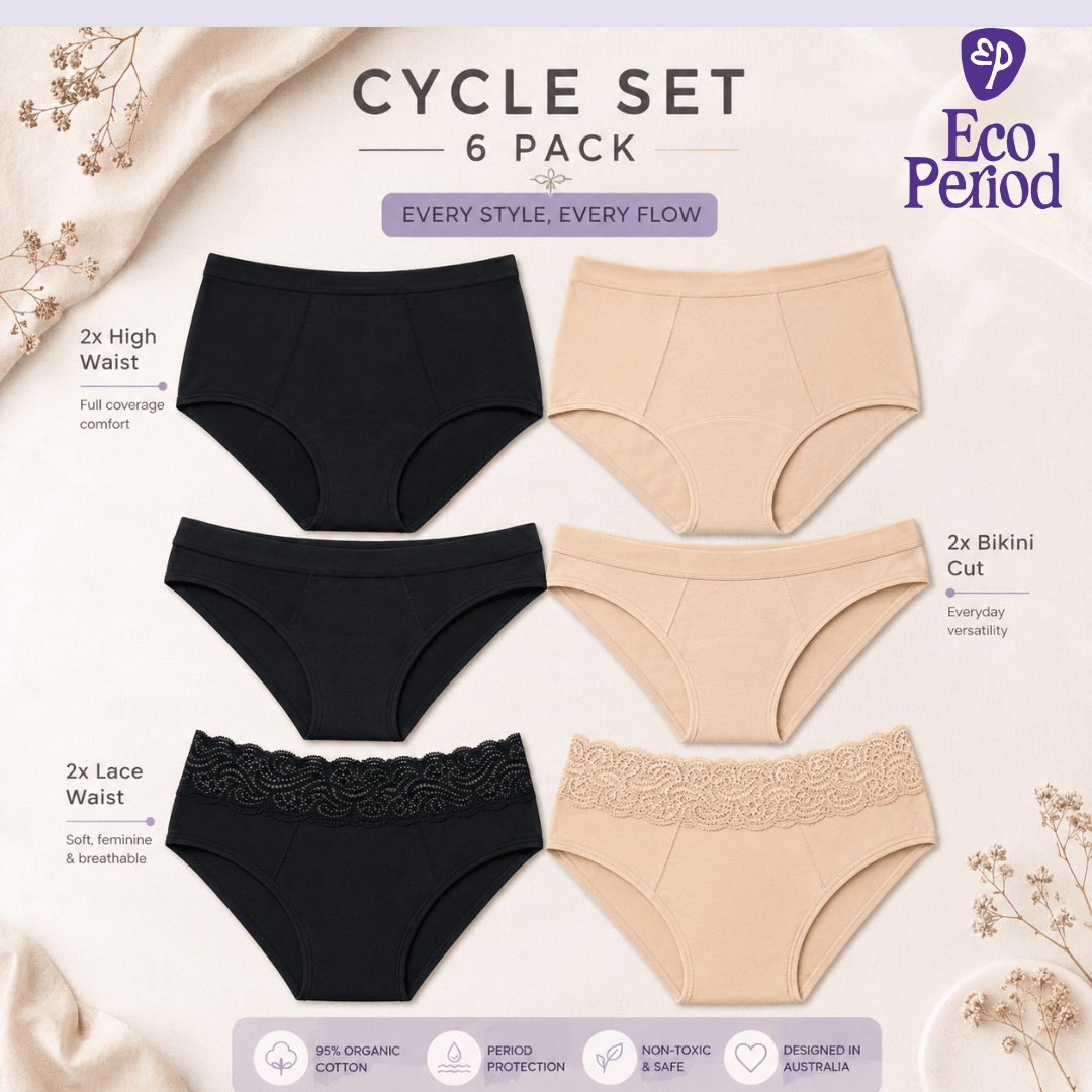 Cycle Set 6 Pack | Orgaknix Period Underwear - Underwear