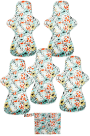 Eco Pad Overnight Pack (5 Overnight Pads, wet bag) - Feminine Pads & Protectors