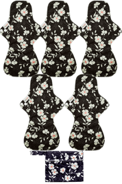 Eco Pad Overnight Pack (5 Overnight Pads, wet bag) - Feminine Pads & Protectors
