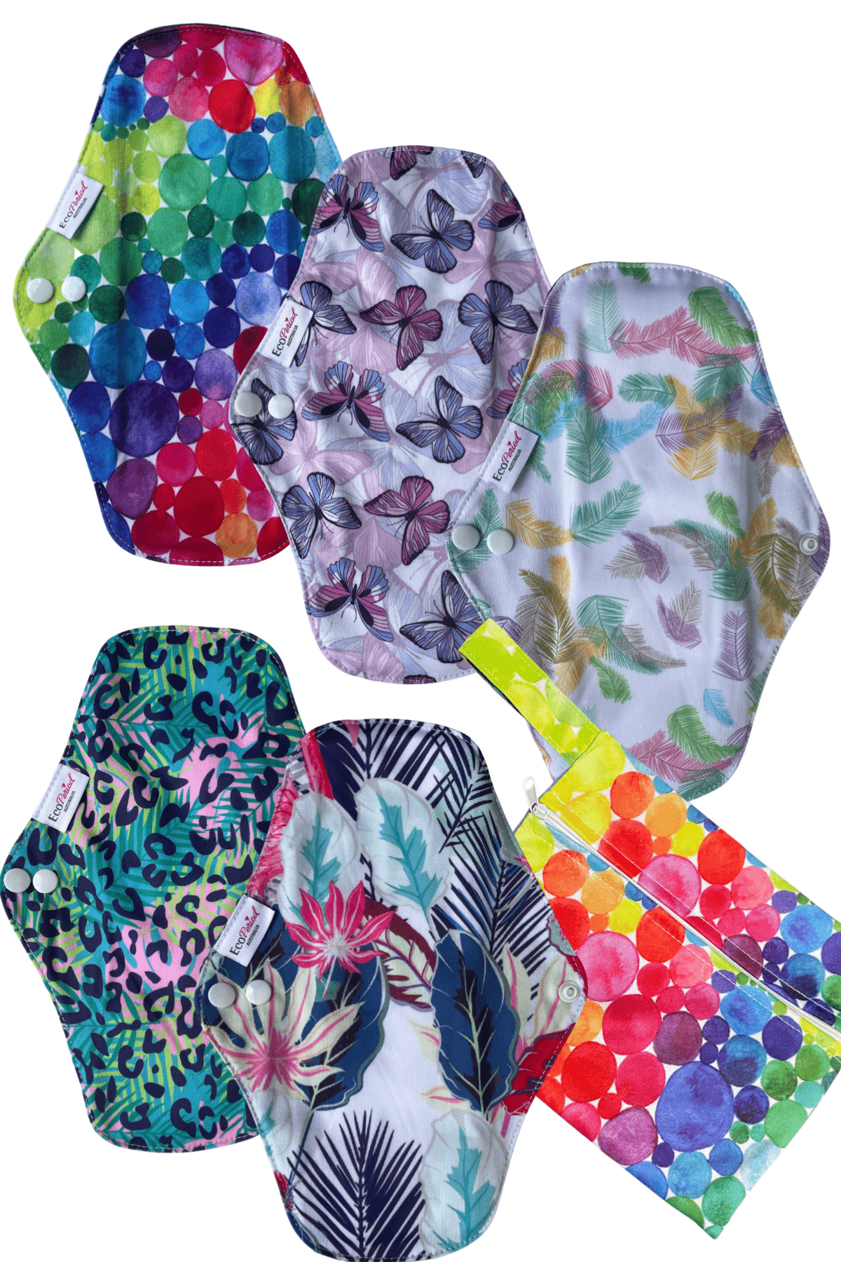 Eco Pad Regular Pack (5 Regular Eco Pads, wet bag) - Feminine Pads &amp; Protectors